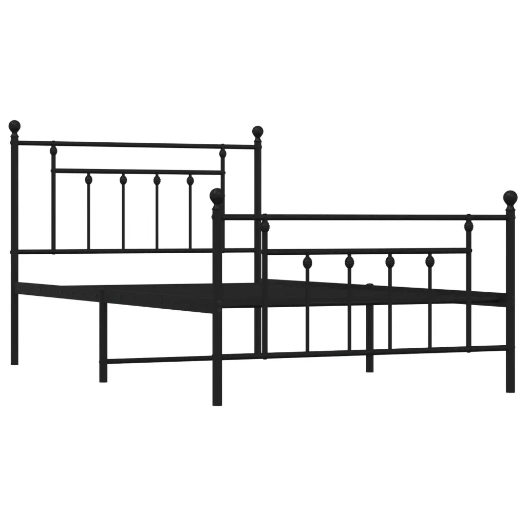 Giroletto con Testiera e Pediera-Struttura Letto Metallo Nero 107x203 cm 635903