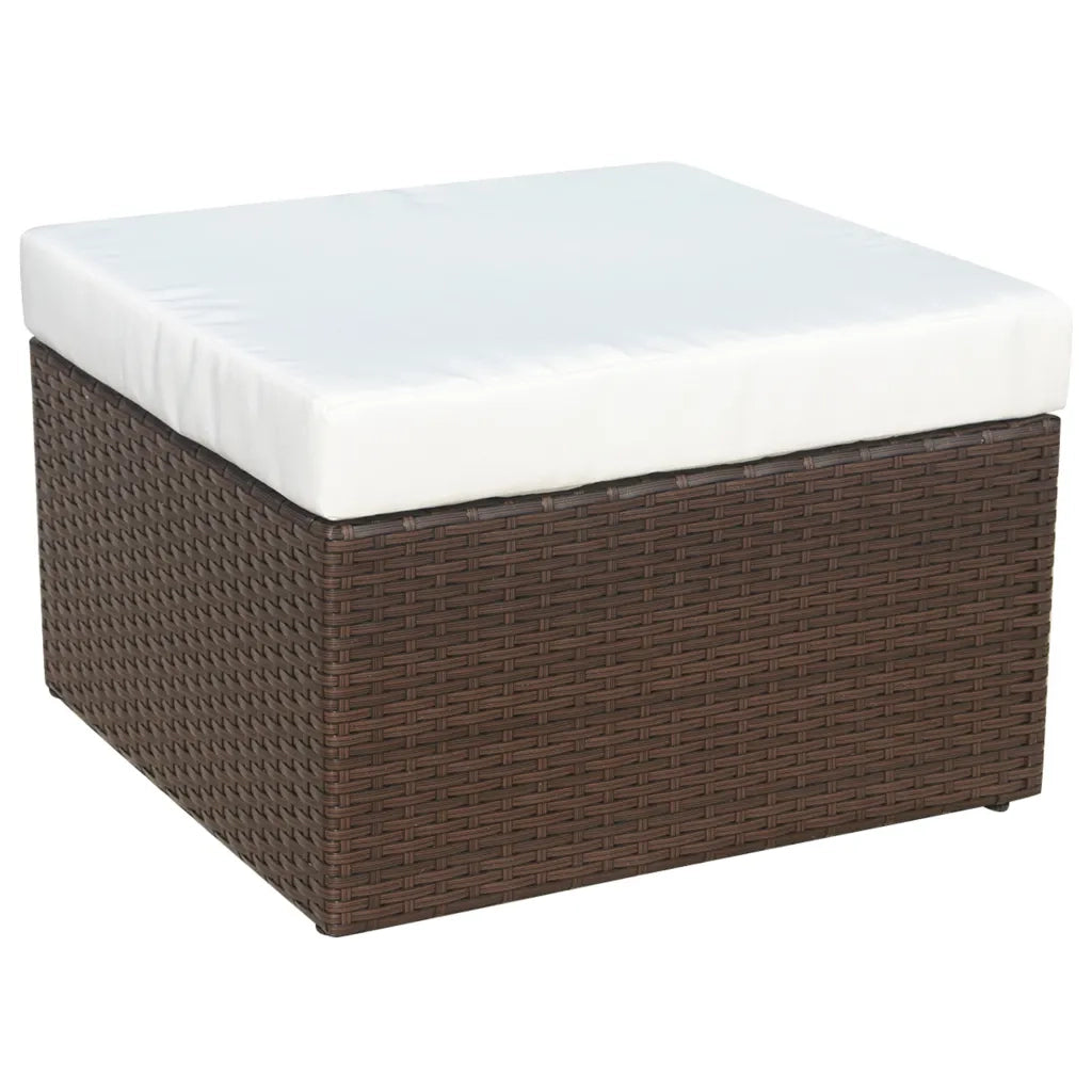 Sedia da Giardino con Poggiapiedi in Polyrattan Marrone 41980