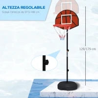 Canestro Basket con Bersaglio Freccette 2 in 1, in Acciaio e PE, 38.5x48.5x179 cm, Nero e Marrone