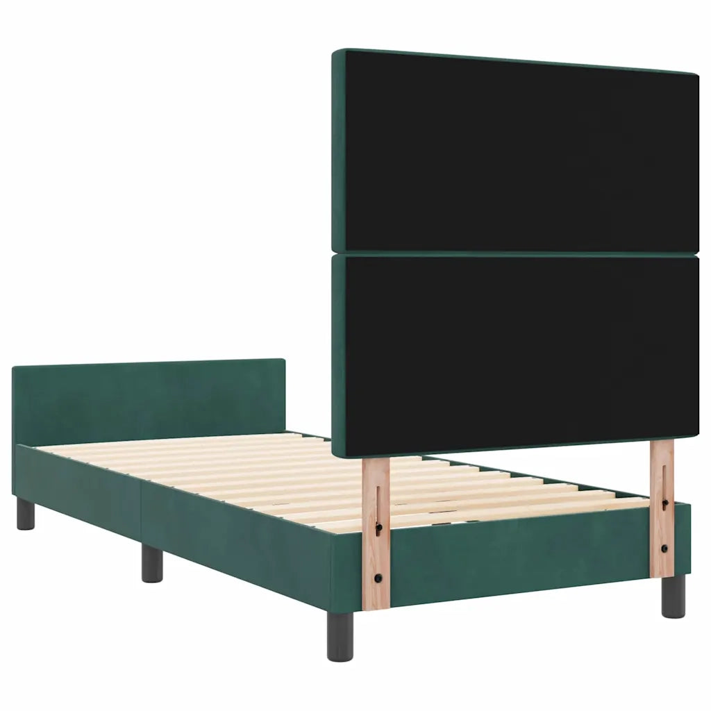 Letto a molle con testiera Verde Scuro 90 x 200 cm Velluto 3344852