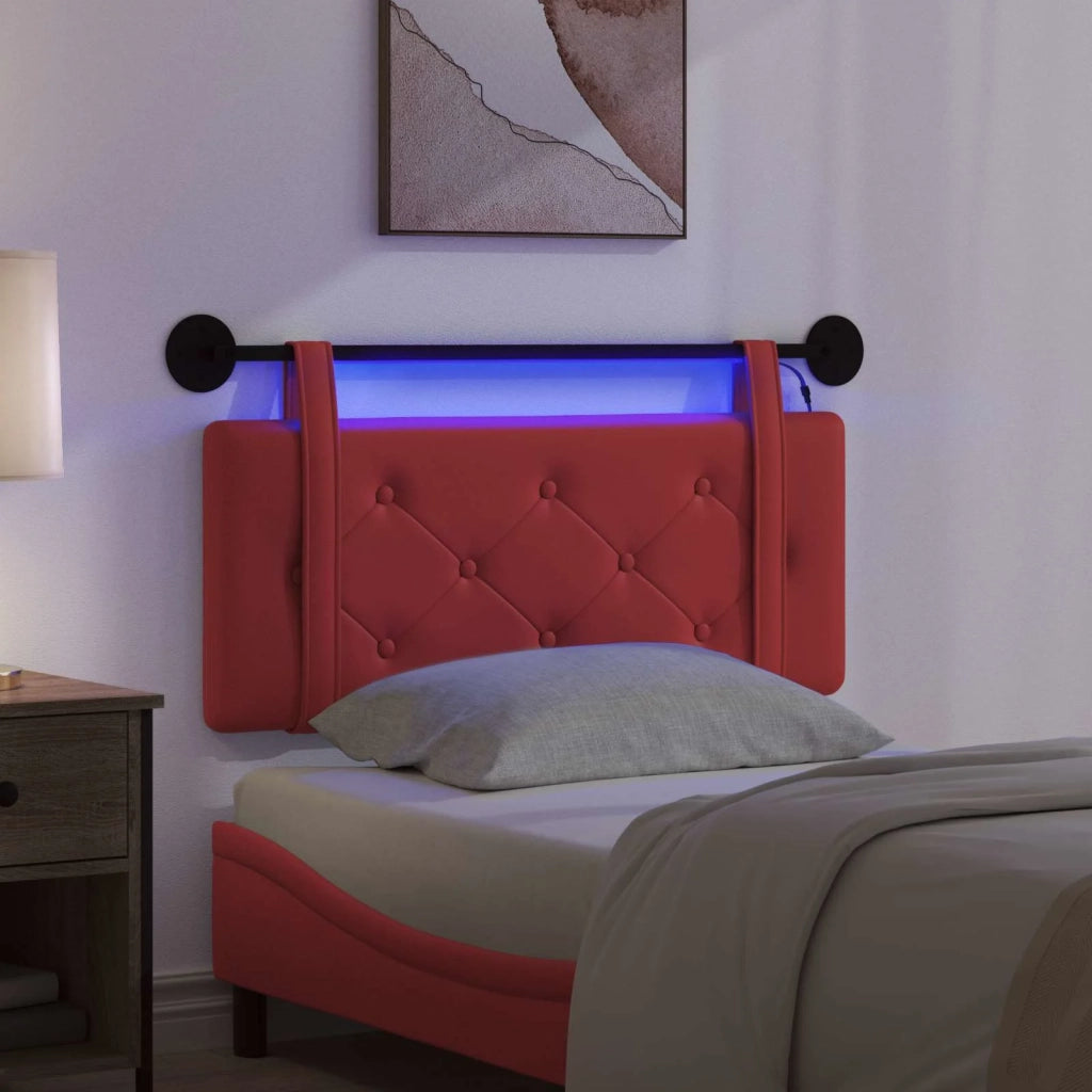 Testiera sospesa Con luce LED Rosso Similpelle 3424129