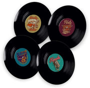 Sosteggi per bicchieri in cartone da 40x per piatti con progetto di retro decorazione per tavolo - Sostegni per bicchieri in vinile con piatti in cartone.