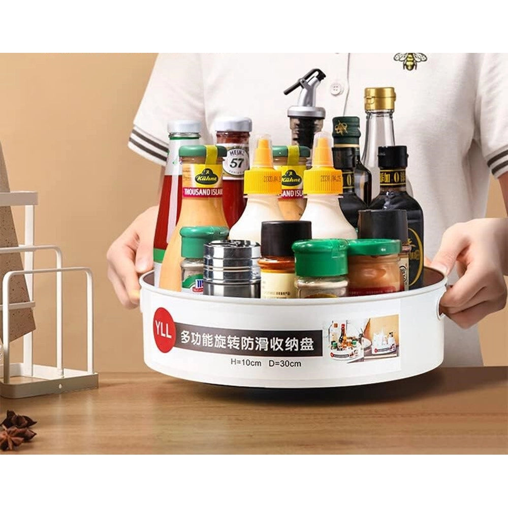 Trade Shop - Porta Spezie Girevole Multifunzionale Cucina Contenitore Bottiglie Condimenti Vassoio -