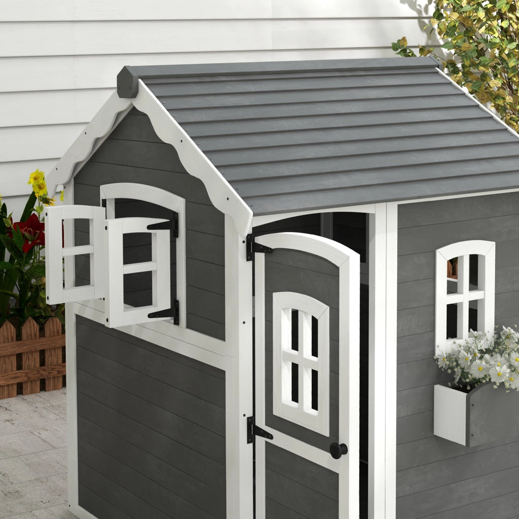 Casetta per bambini in legno di pino grigio ¨C zephmum ¨C 90x90x120