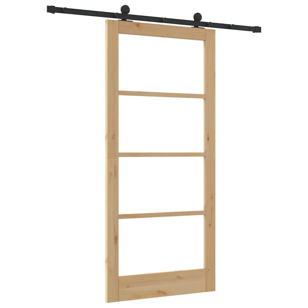 Porta scorrevole ORKDAL Naturale e Nero 93 x 202 cm 3332007