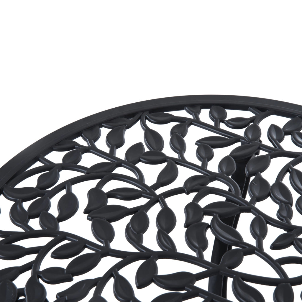 Set bistrot da esterno 3 pezzi in alluminio nero con tavolino e 2 sedute, per balcone, giardino e terrazza