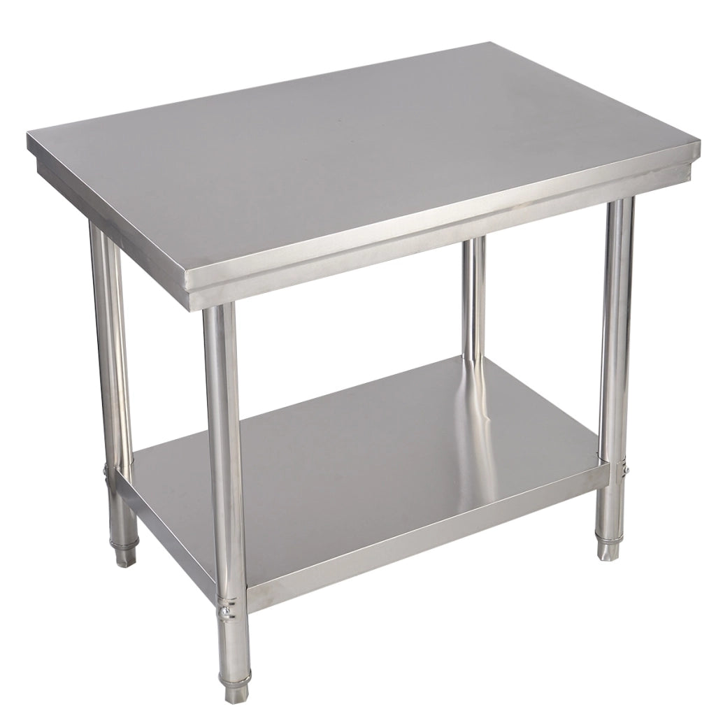 Tavolo da lavoro multifunzione in acciaio per supermercato, ristorante e negozio, 91,5x61x90cm, Argento-Tavoli da lavoro