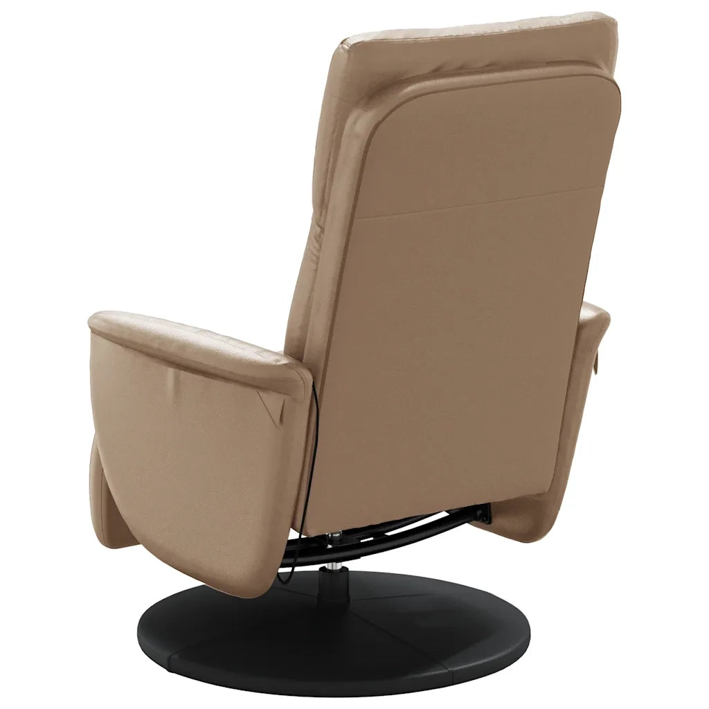 Poltrona Reclinabile Massaggi Poggiapiedi Cappuccino Similpelle 356556