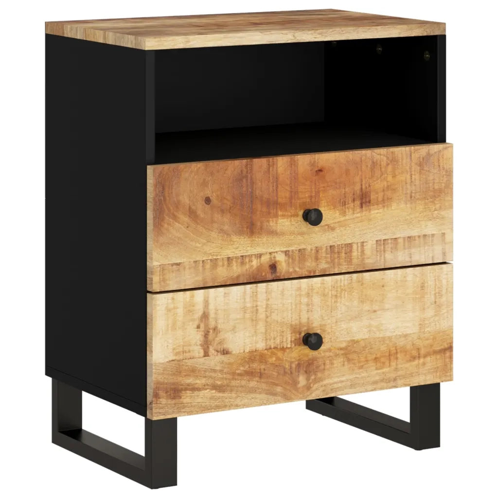 Comodino 50x33x62cm Legno Massello di Mango e Legno Multistrato 350664