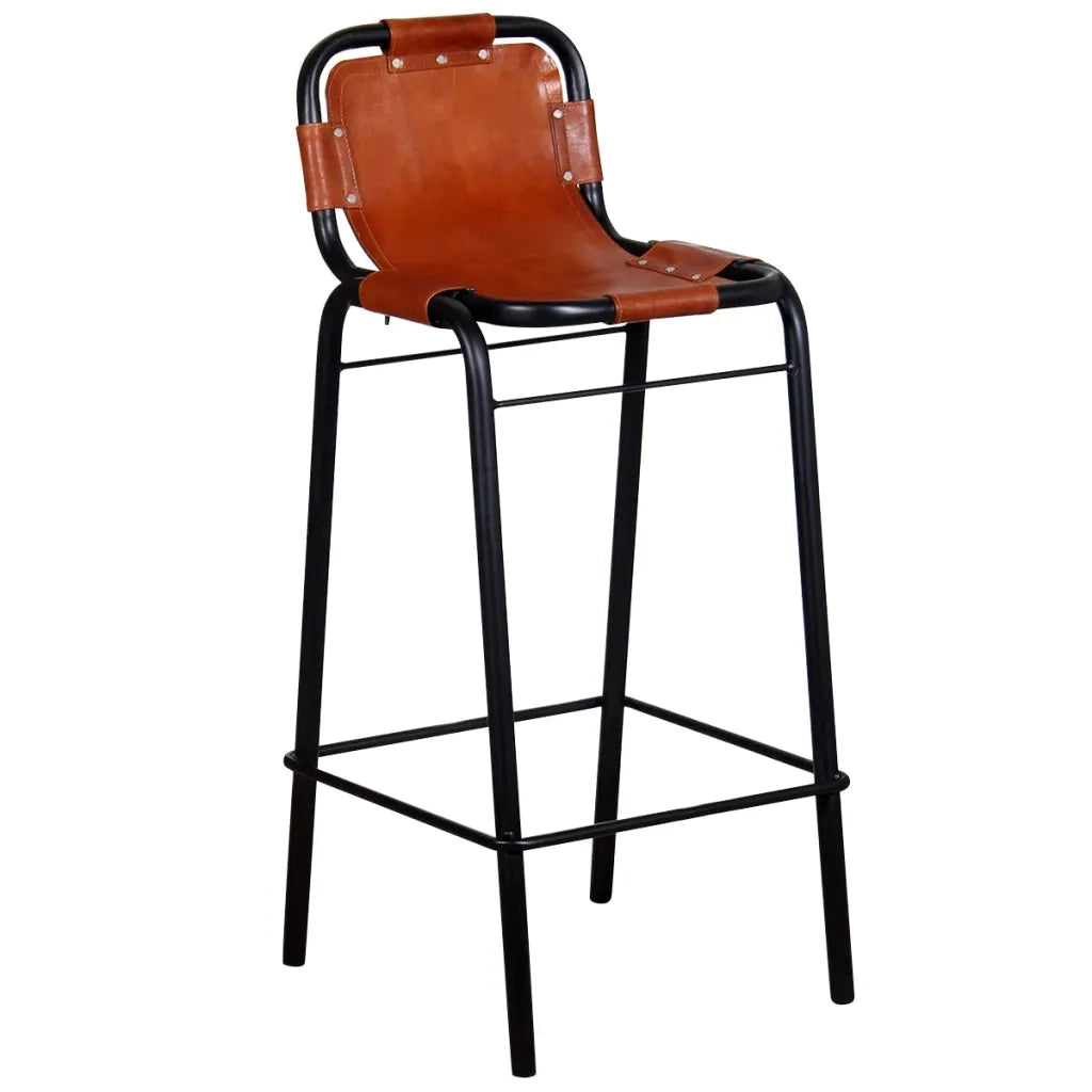 Sgabelli da Bar 2 pz in Vera Pelle 244248
