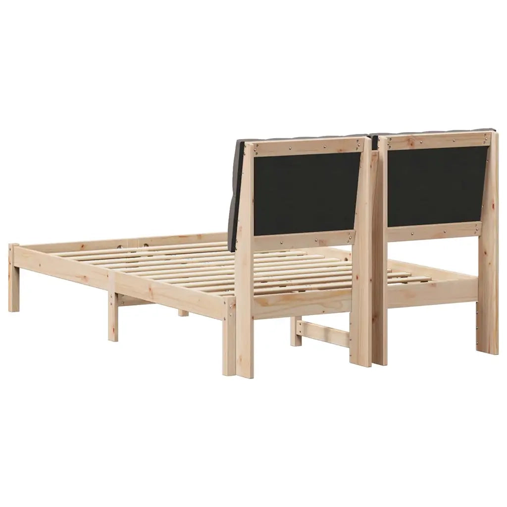 Letto con Testiera Rivestita-Struttura Letto con Testiera Marrone 120 x 200 cm 260570