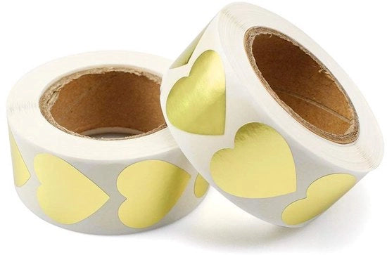 Sticker autoadesivi dorati da applicare in auto, 1000 pezzi, per decorazione di matrimoni, feste, scrapbooking e attività di creatività, formato 2,5 x 2,7 cm, 2 rotoli.