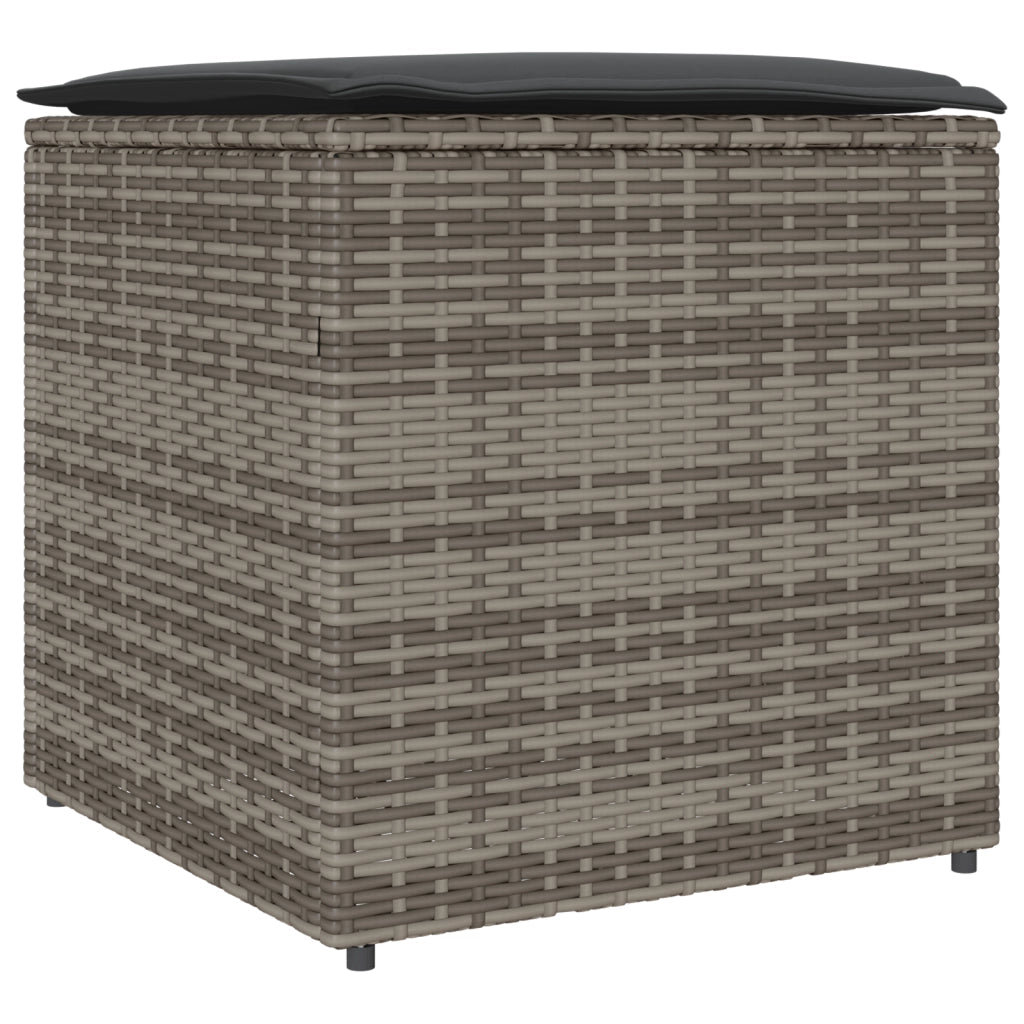 Box di Stoccaggio da Esterno Grigio e Grigio Scuro Rattan Grande