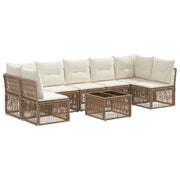 Set Divano da Giardino 8 pcs Beige polyrattan