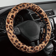 Supporto guidamano di piuma con stampo leopardo - Soffice e caldo per l'inverno - Realizzato con piuma microfibra - Adatto per supporti guidamano da 37 a 38 cm - Marrone