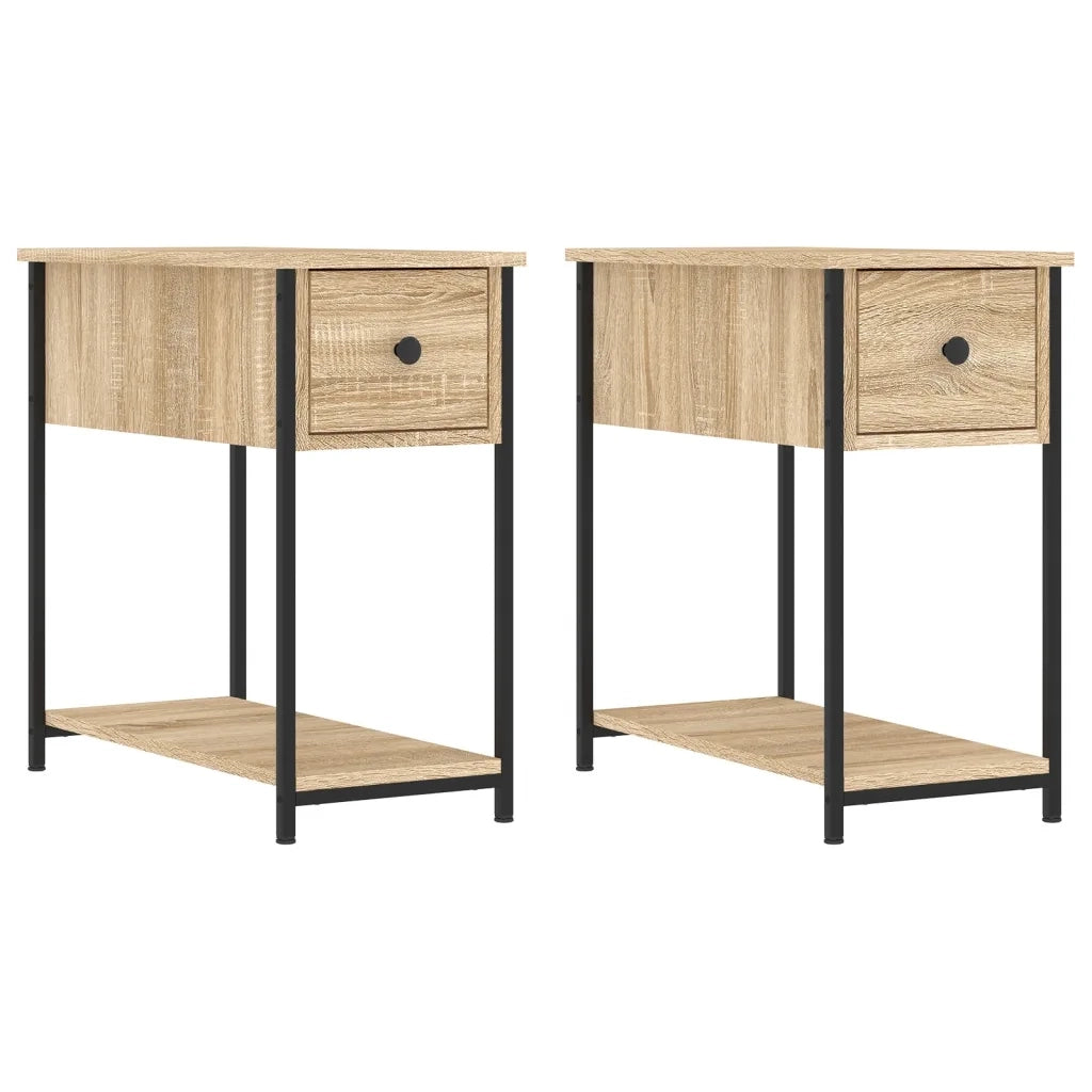 Comodini 2 pz-Set di 2 Tavolino da notte Rovere Sonoma 30x60x60 cm in Legno Multistrato 872019
