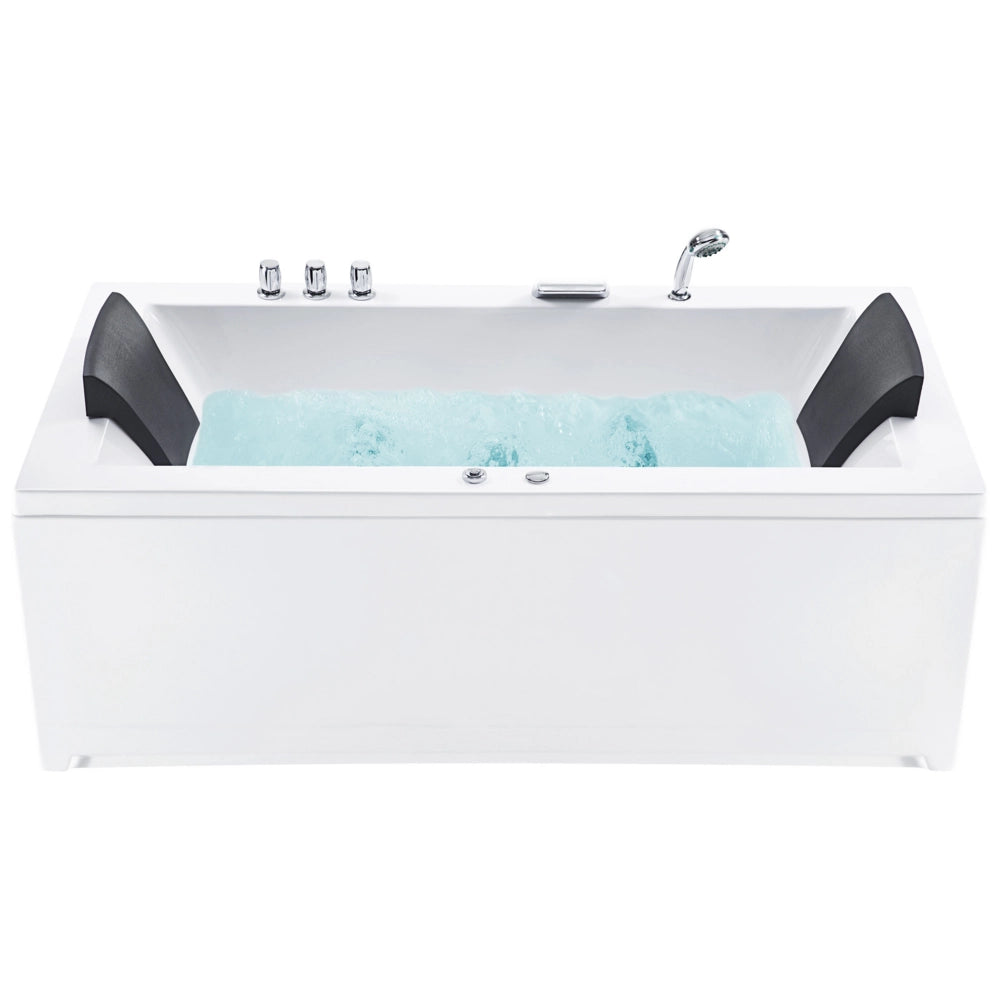 Vasca da bagno in acrilico bianco 183 x 90 cm getti massaggianti per la versione sinistra Luci a LED per poggiatesta