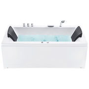 Vasca da bagno in acrilico bianco 183 x 90 cm getti massaggianti per la versione sinistra Luci a LED per poggiatesta