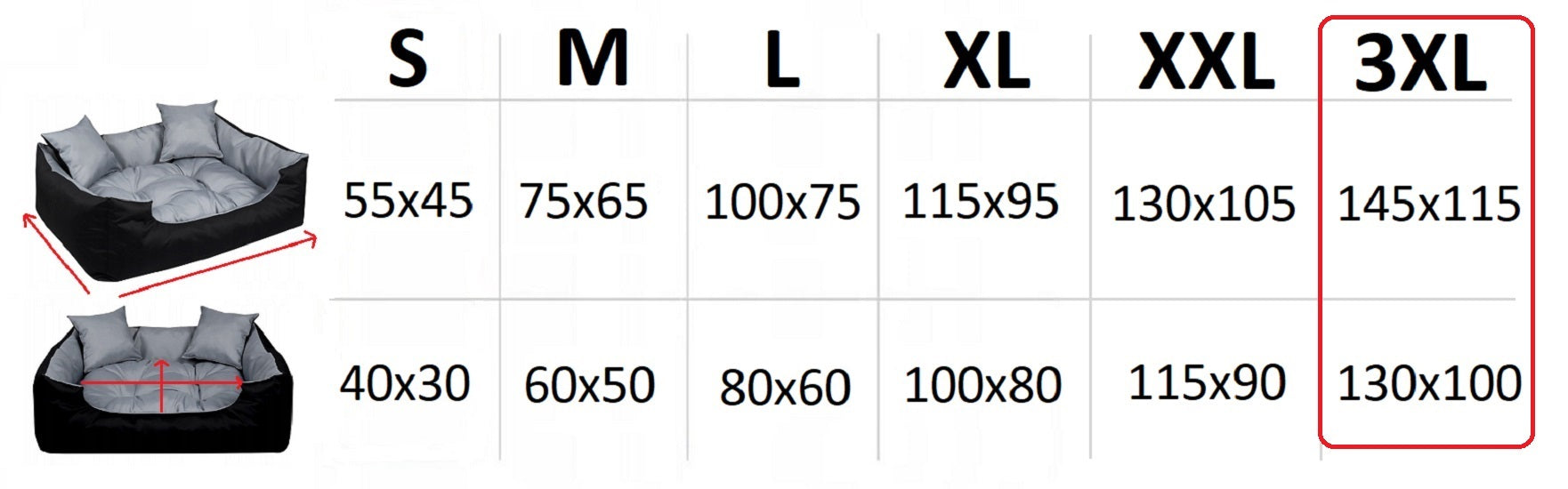 AIO FACTORY 145x115 cm ECCO Letto per cani impermeabile grigio