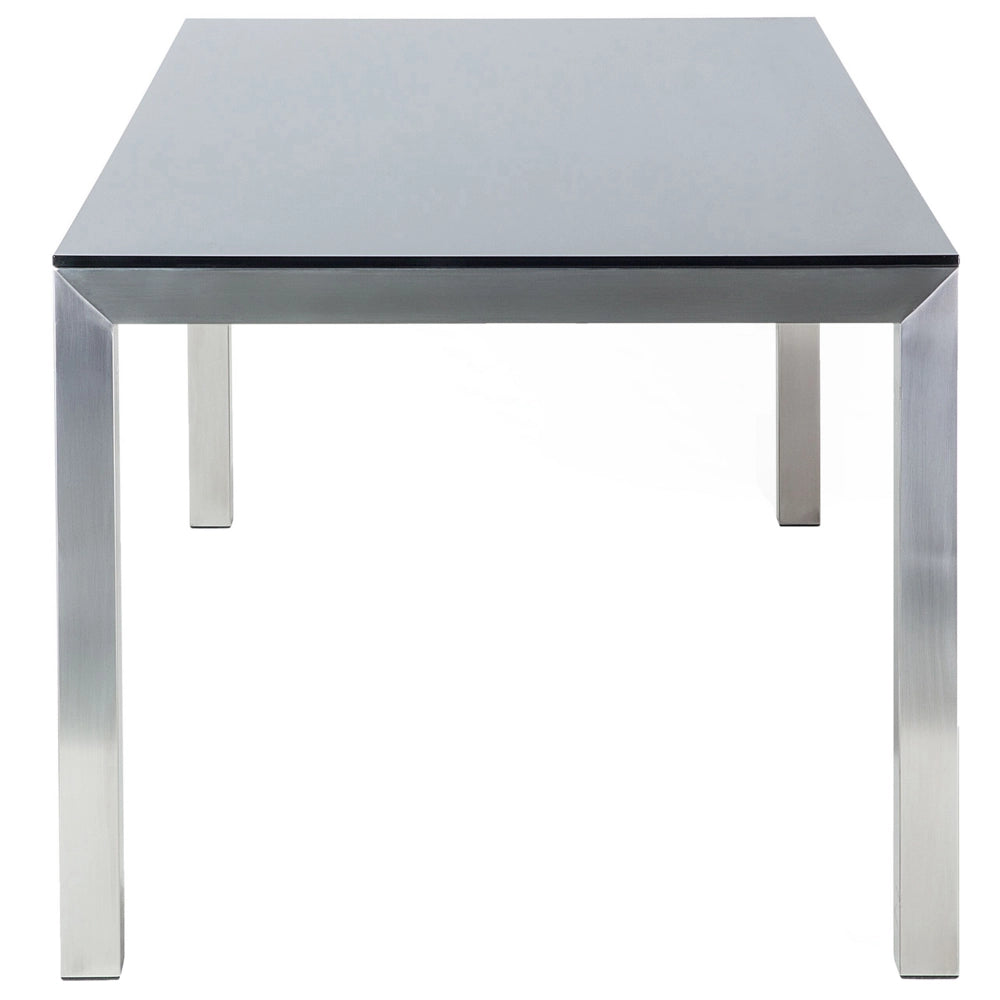 Tavolo da giardino Piano tavolo in vetro Nero 180 x 90 cm Struttura in acciaio a 6 posti