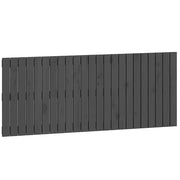 Testiera | Testata da Parete Grigia 147x3x60 cm in Legno Massello di Pino