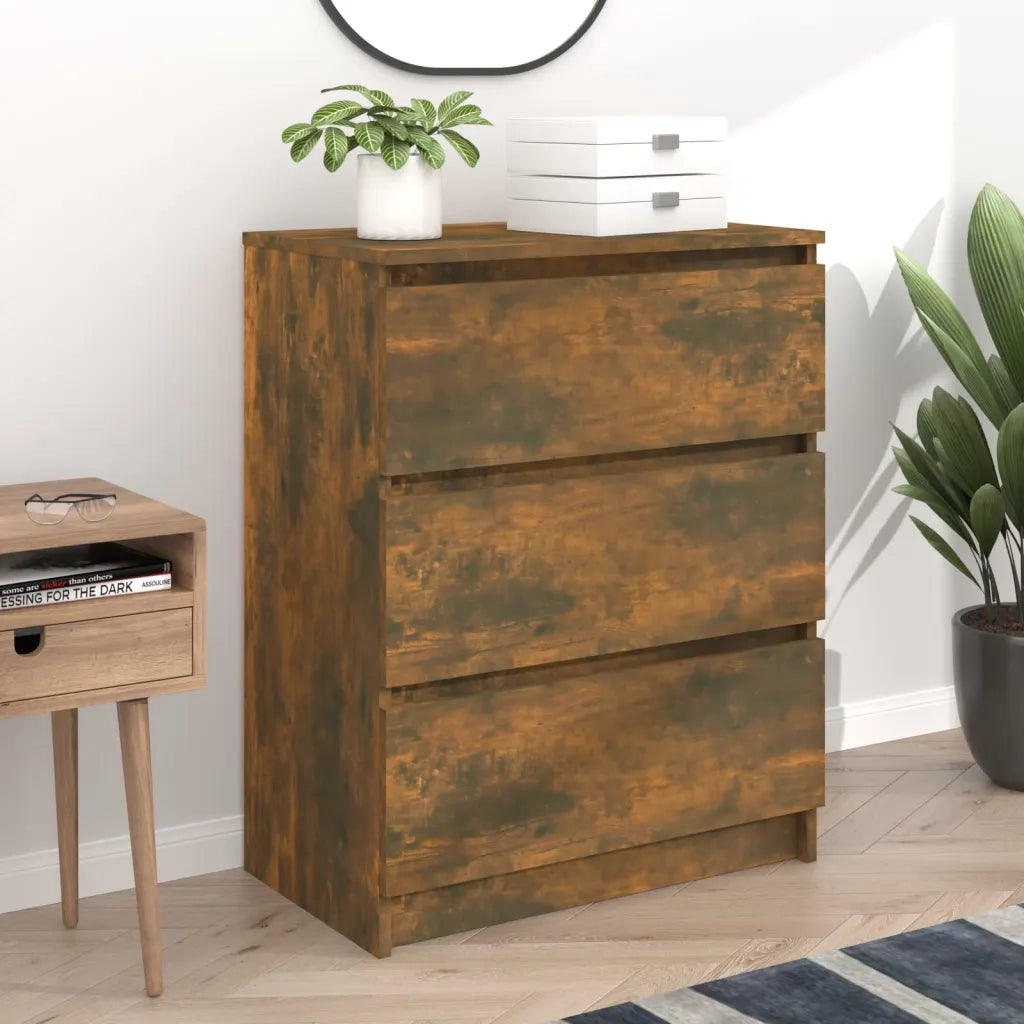 Credenza | Madia | Buffet da pranzo | Armadio da pranzo Rovere Fumo 60x35x76 cm in Legno Multistrato