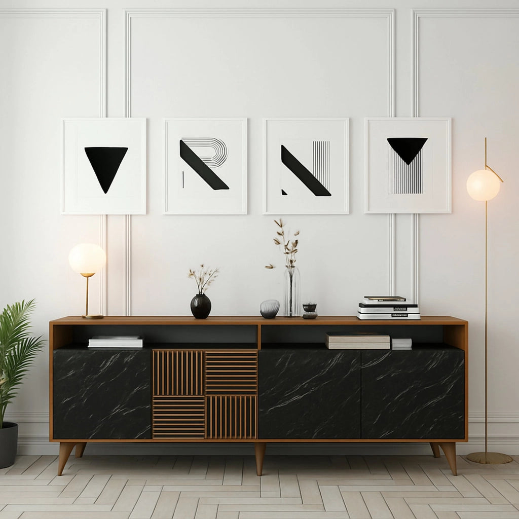 Madia Benjamin, Credenza 2 Ripiani, 180x35x79h cm Marrone Noce