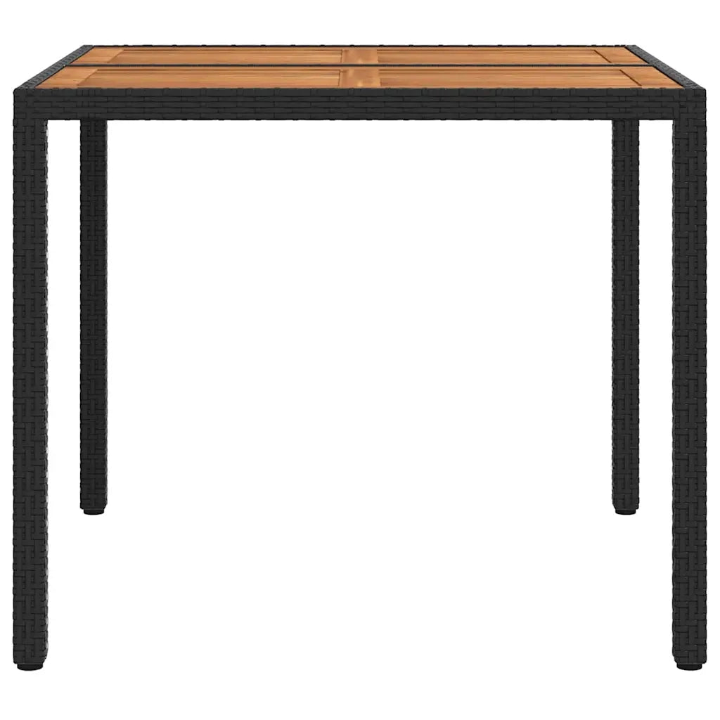 Tavolo da Giardino Nero 90 x 90 x 75 cm polyrattan