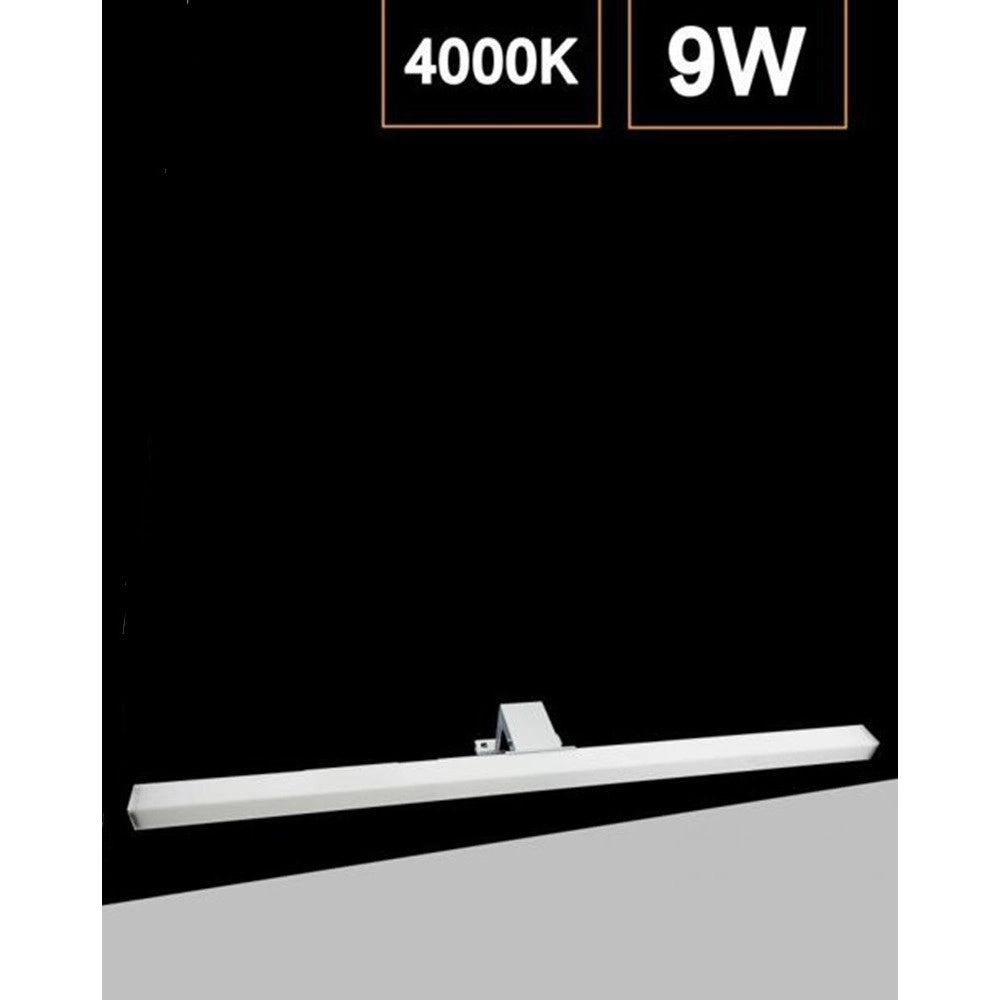 Trade Shop - Lampada Led Per Specchio Bagno Doppia Istallazione 9w Luce 4000k Ip44 Argento 600pc-1-an -