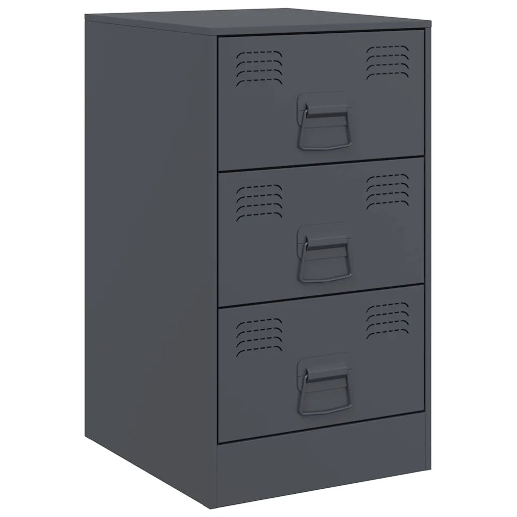 Comodini 2 pz-Set di 2 Tavolino da notte Antracite 34,5x39x62 cm in Acciaio