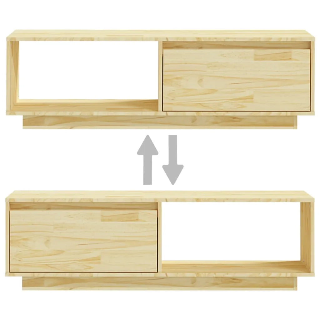 Mobile Porta TV-Mobile per TV-Credenza TV 110x30x33,5 cm in Legno Massello di Pino