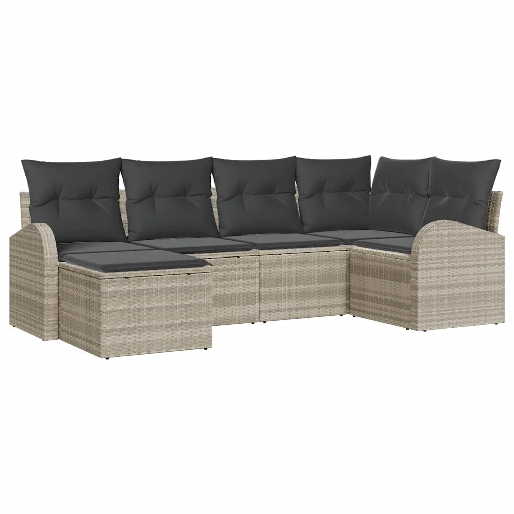 Set di divani con cuscino 6 pcs Grigio chiaro polyrattan 3354781