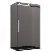 Box doccia due lati fume porta scorrevole senza profili h195 8mm anticalcare euclide, misura 80x110