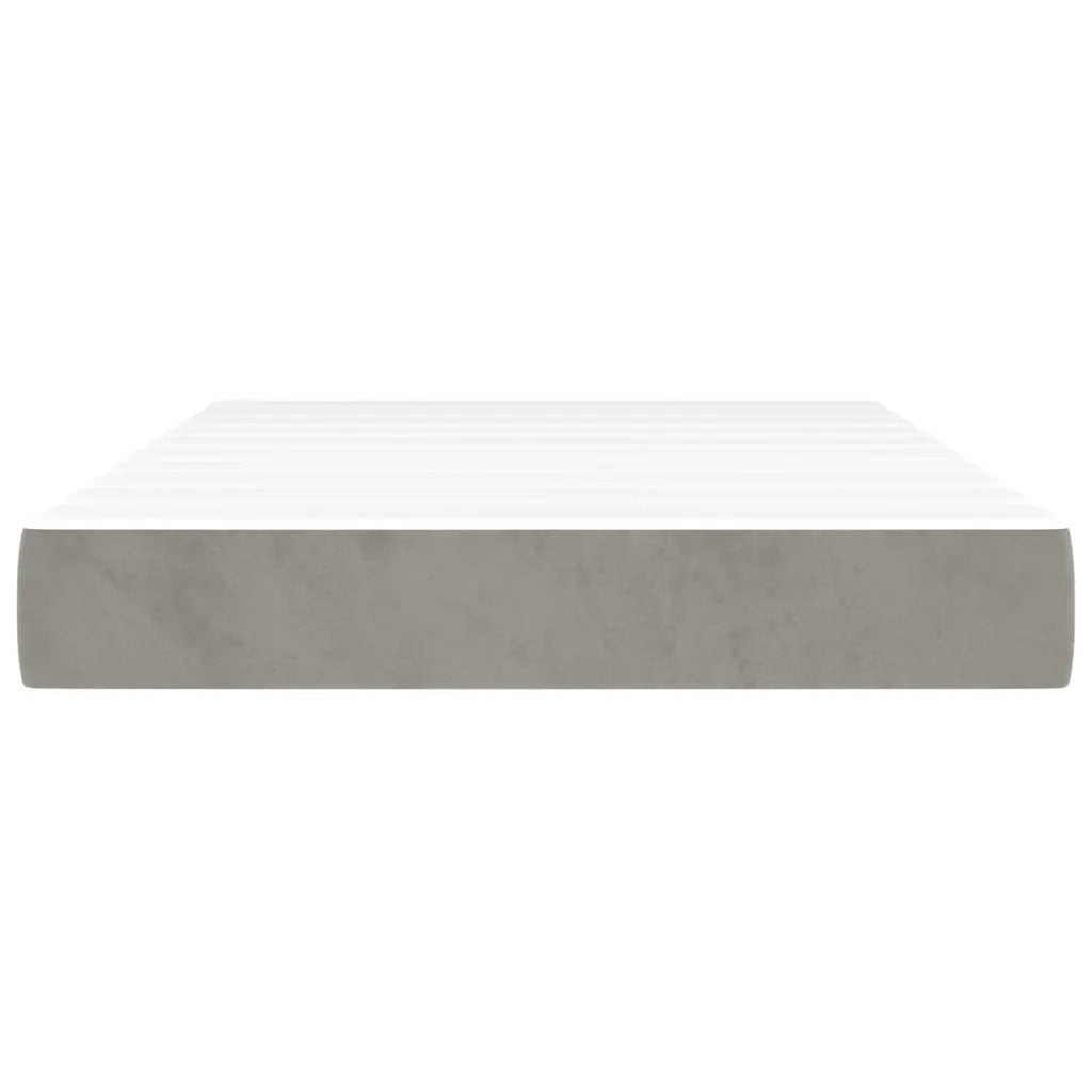 Materasso a Molle-Materasso per letto Grigio Chiaro 120x200x20 cm in Velluto