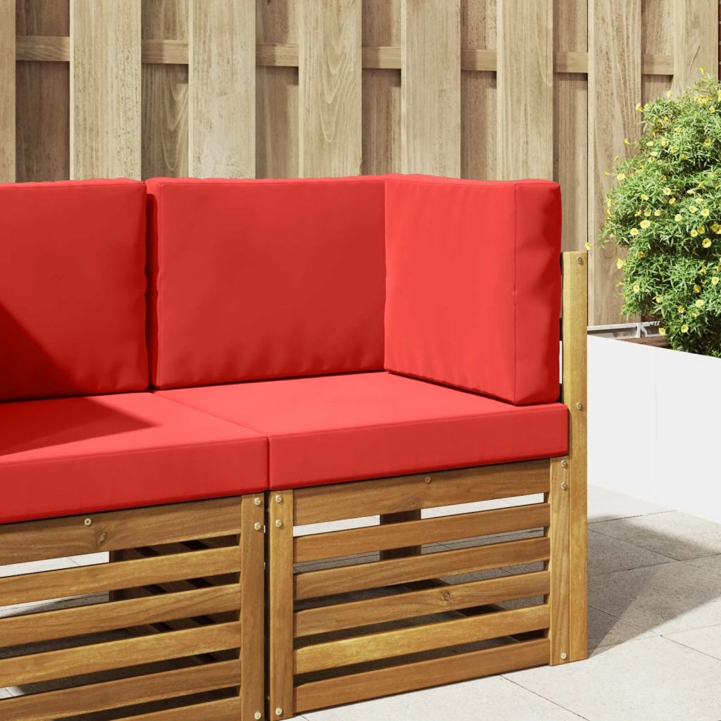 Cuscino per divano da esterno 3 pcs Rosso Poliestere