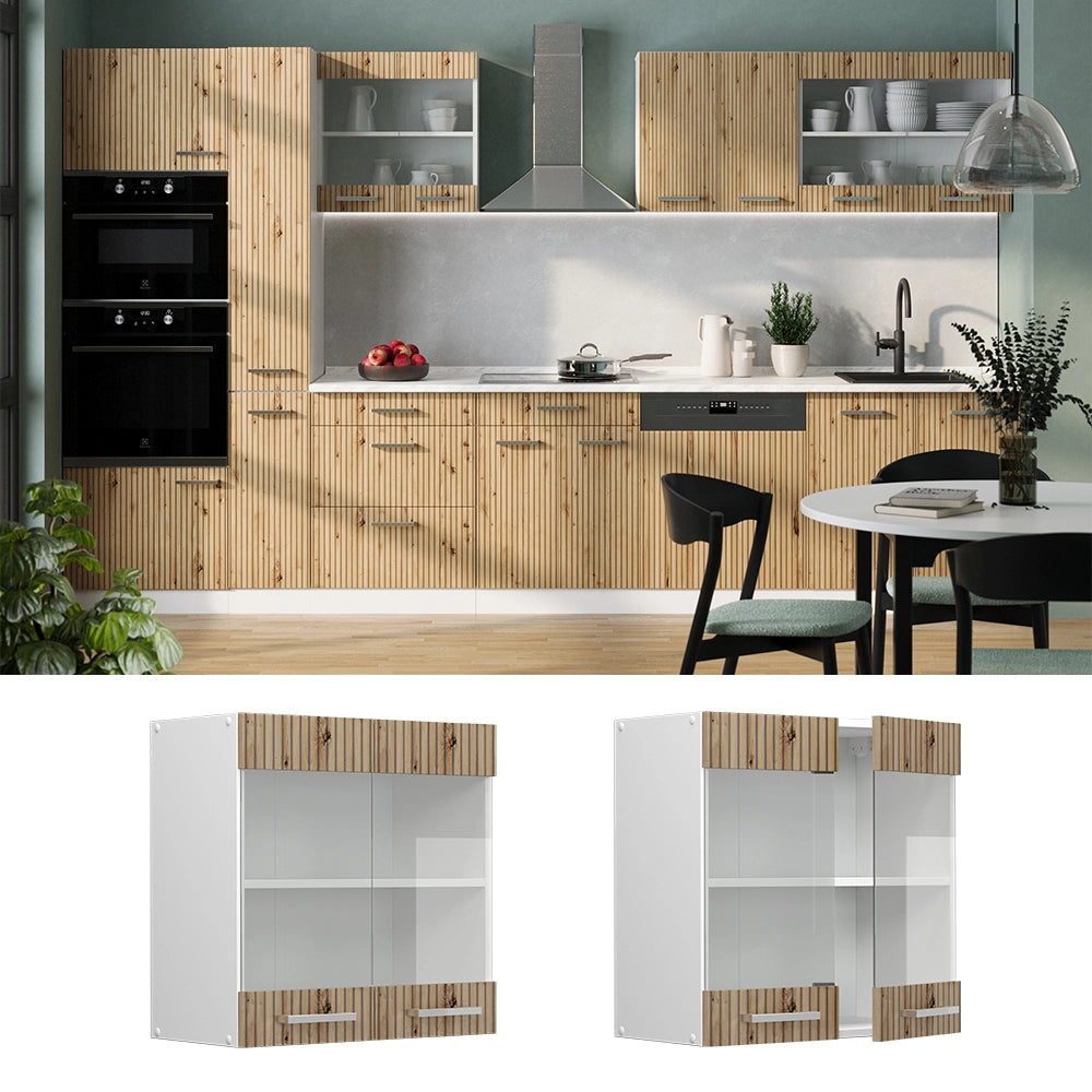 Vicco Mobile da cucina in vetro Rovere artigianale 60 cm