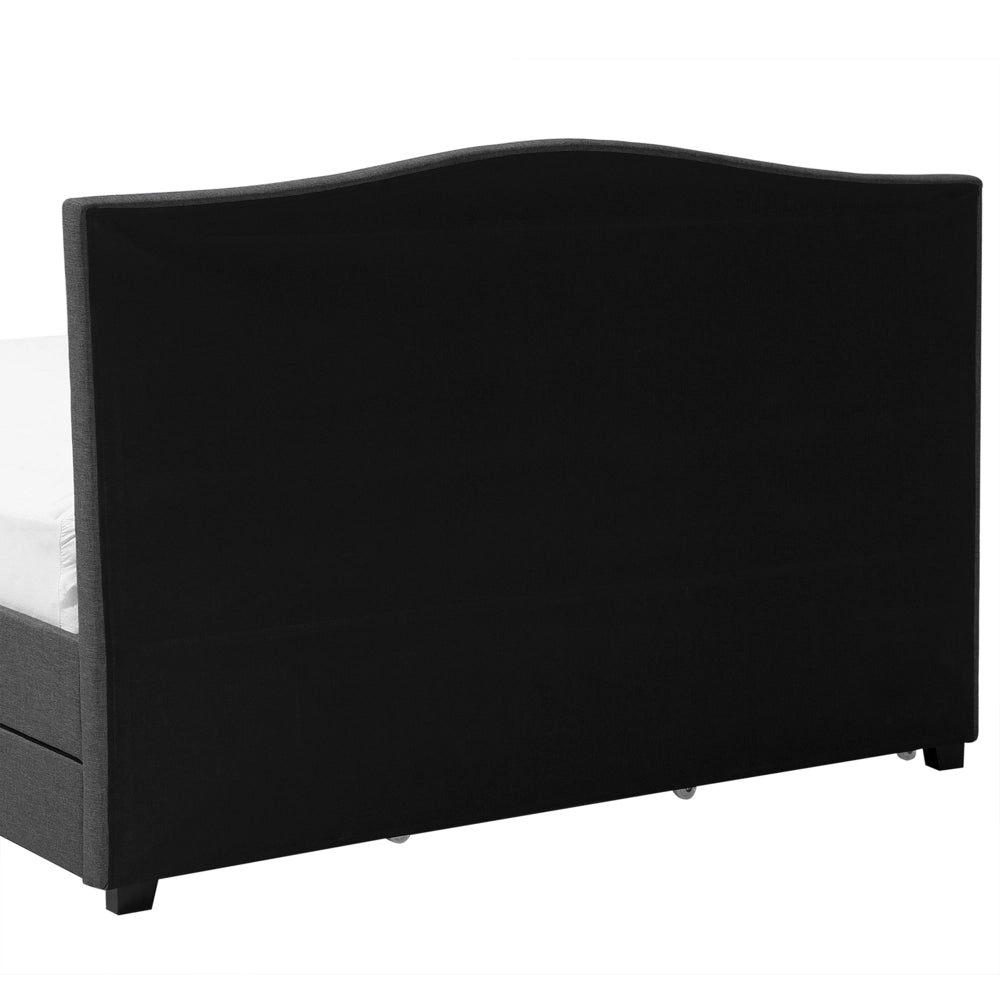 Struttura del letto Cassetto imbottito in poliestere grigio 180 x 200 cm Design tradizionale