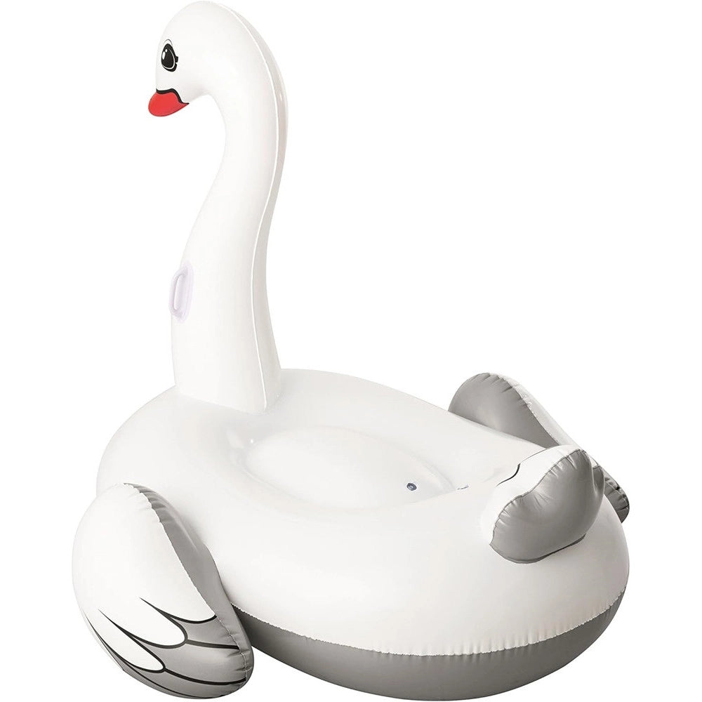 Trade Shop - Cigno Gonfiabile Cavalcabile Gigante 196x174cm Materassino Con Maniglie Piscina 016104 -