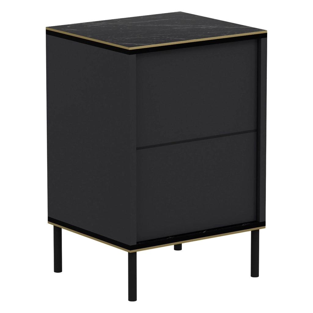 Vestone, Comodino un Ripiano, 40x35x60h cm Nero Antracite