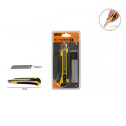 Trade Shop - Taglierino Cutter Con Fermo Blocco Guida Lame Da 18 Mm Manico Antiscivolo 71074 -