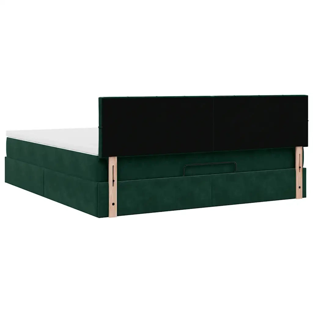 Struttura Letto Pouf con Materasso 160x200 cm in Velluto 3312635