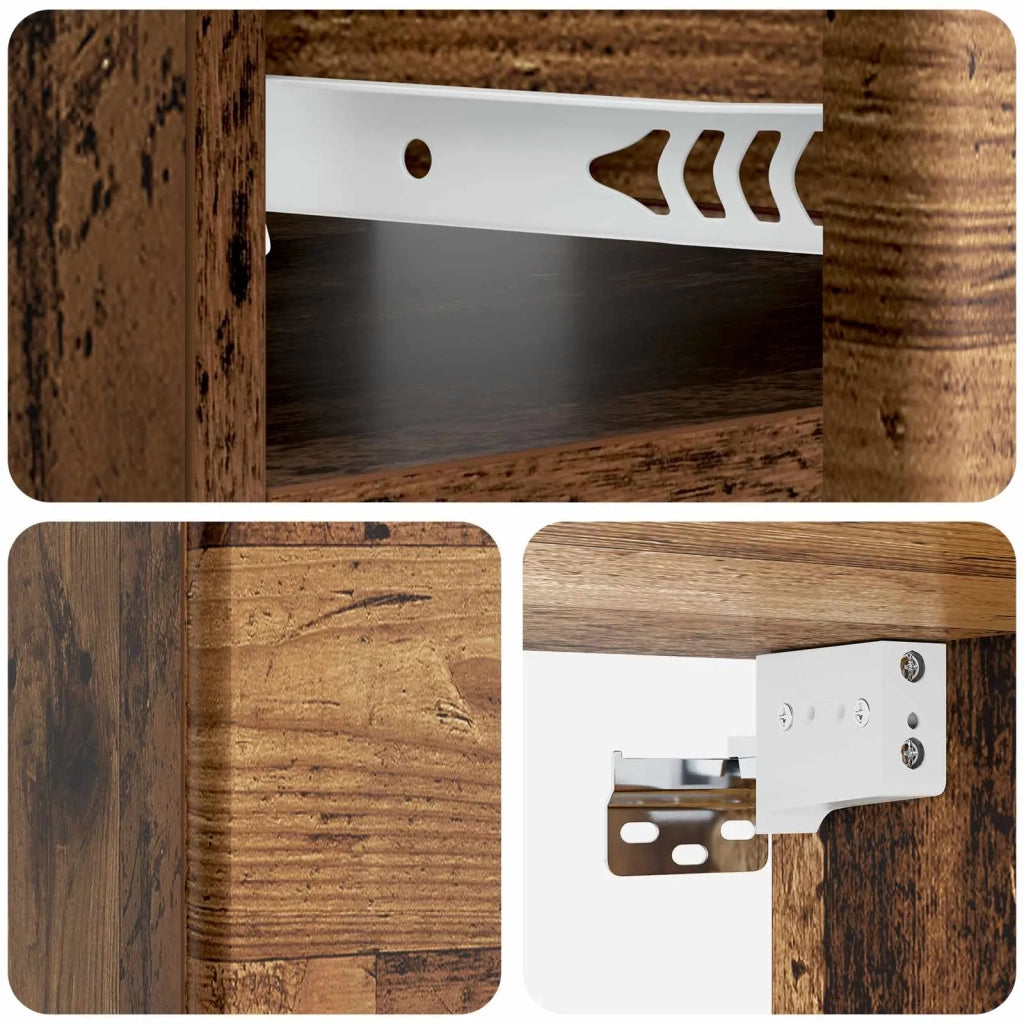 Mobiletto da notte a muro Legno antico 49 x 34,5 x 20 cm 899141