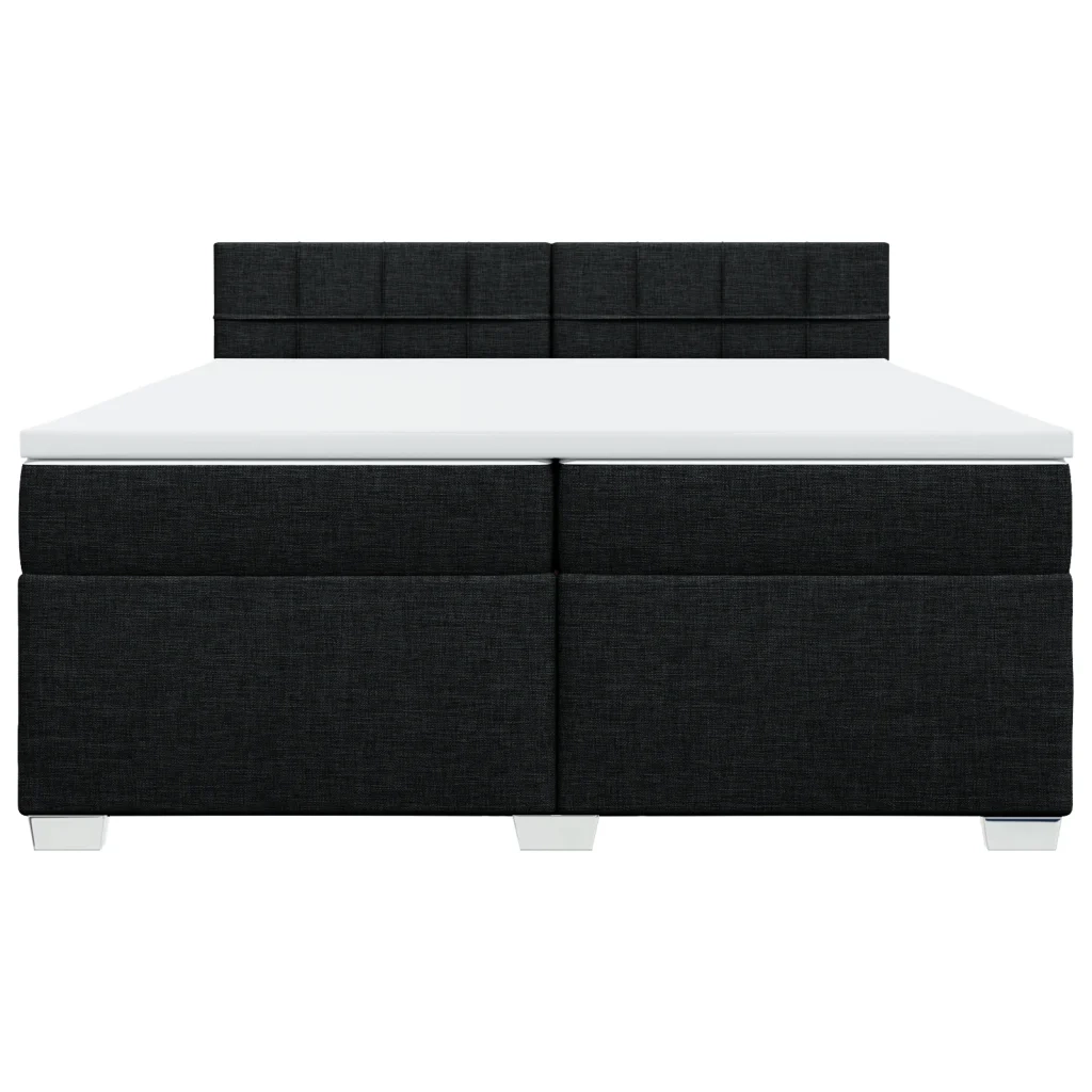 Giroletto a Molle con Materasso Nero 200x200 cm in Tessuto 3285997