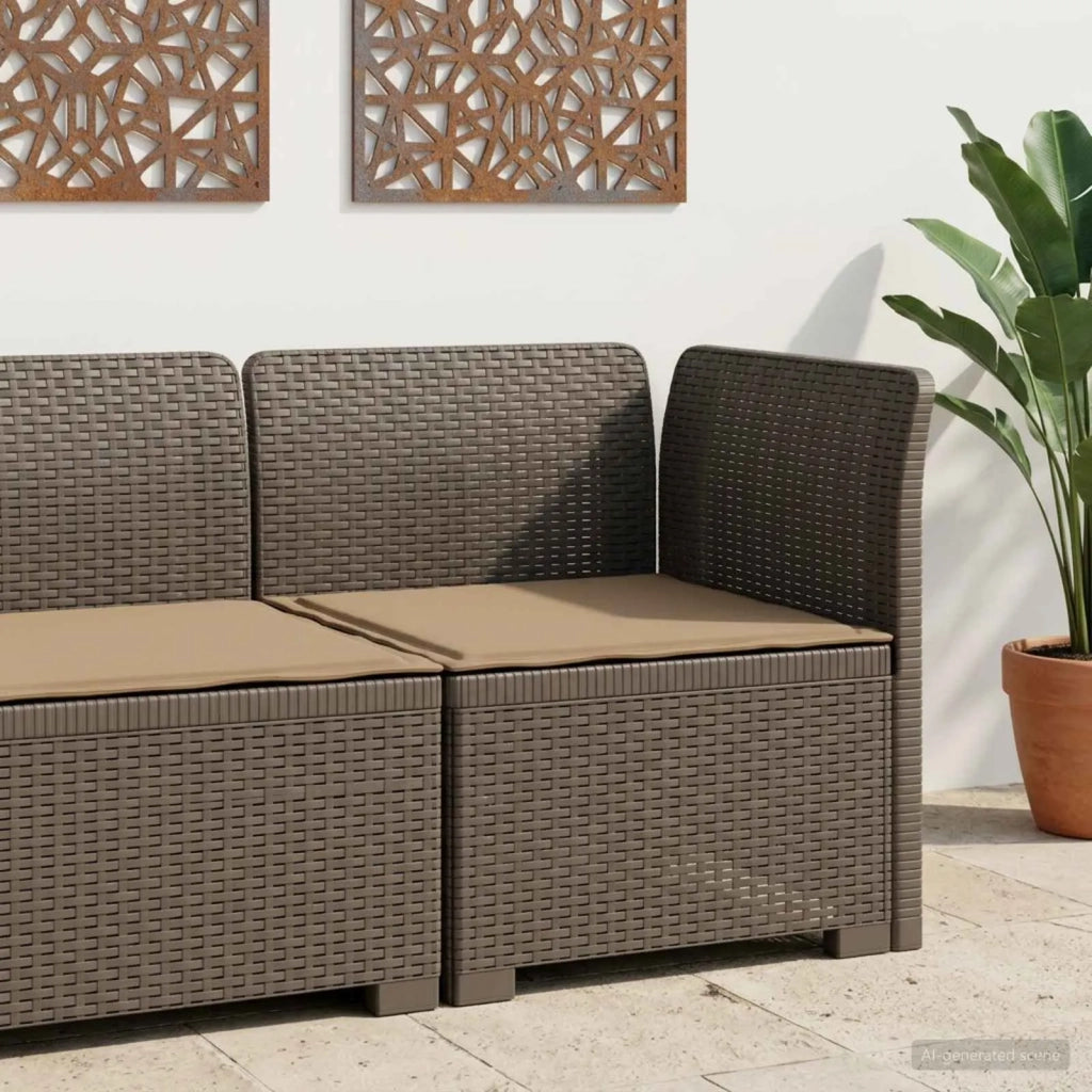 Divano da esterno-Divano da Giardino a 1 Posto con Cuscino Aspetto Rattan PP 364548