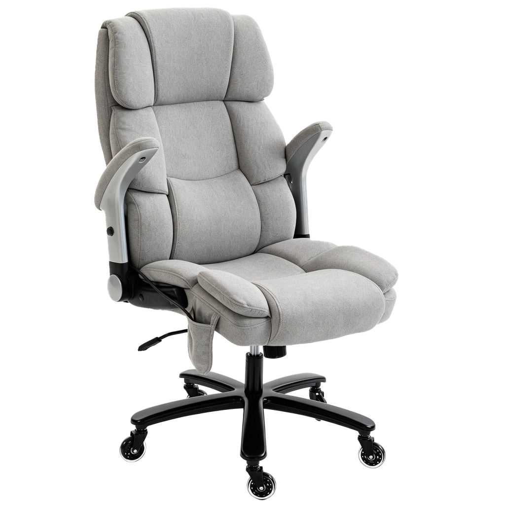 Sedia da Ufficio con Supporto Lombare ¨C Xylo ¨C Braccioli Ribaltabili, Grigio Chiaro