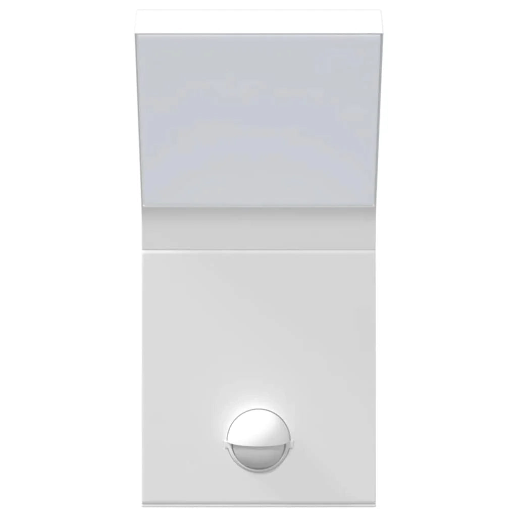 Set di 2 applique LED da esterno con sensore PIR 10 x 15 x 22 cm alluminio bianco 02_0056590