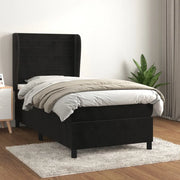 Giroletto a Molle con Materasso Nero 90x190 cm in Velluto 3129245