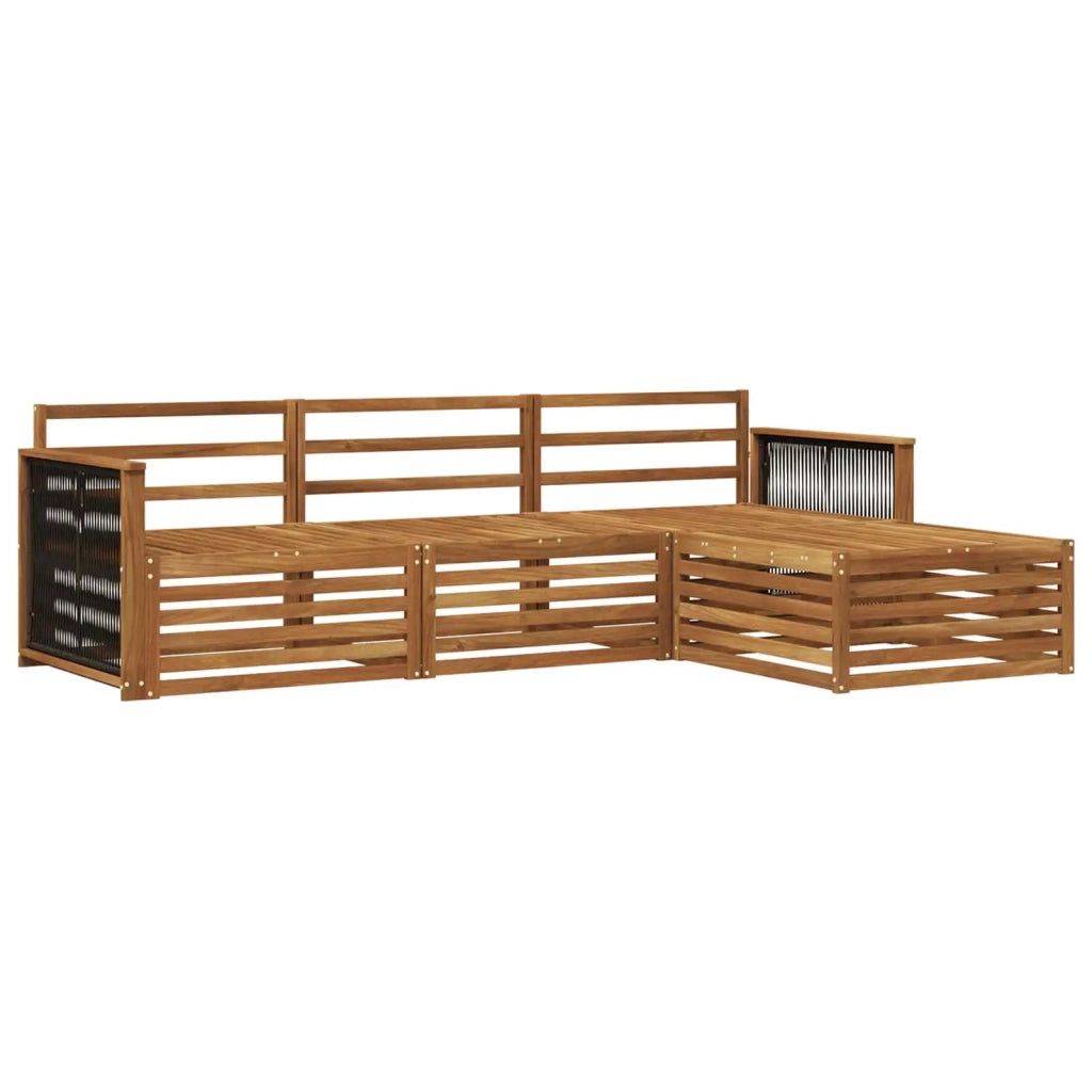 Set di divani da esterno 4 pz Naturale Legno di Acacia Massello 3383202
