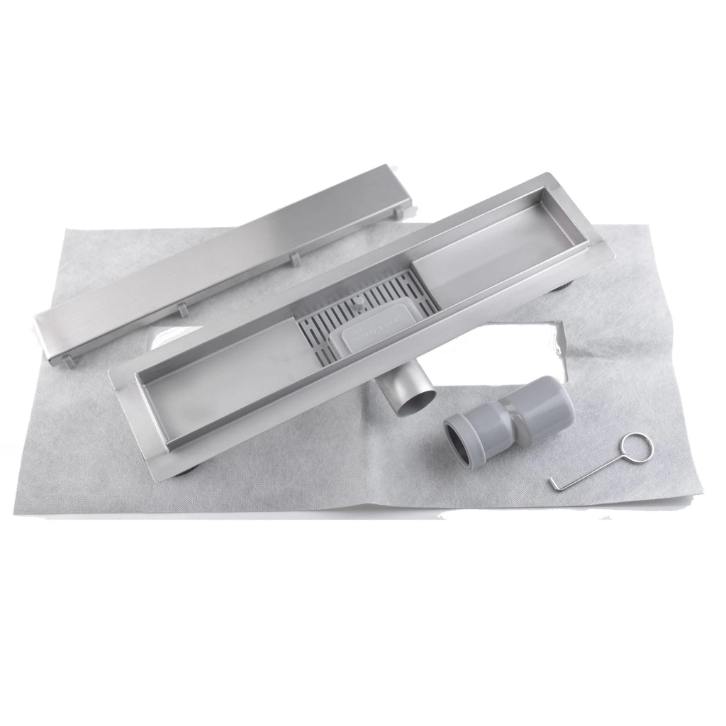 Canalina di Scarico 60x7 cm Piastrellabile in acciaio inox a Pavimento Bonussi