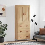 Credenza-Buffet-Armadio da cucina Rovere Sonoma 69,5x34x180 cm in Legno Multistrato 133718